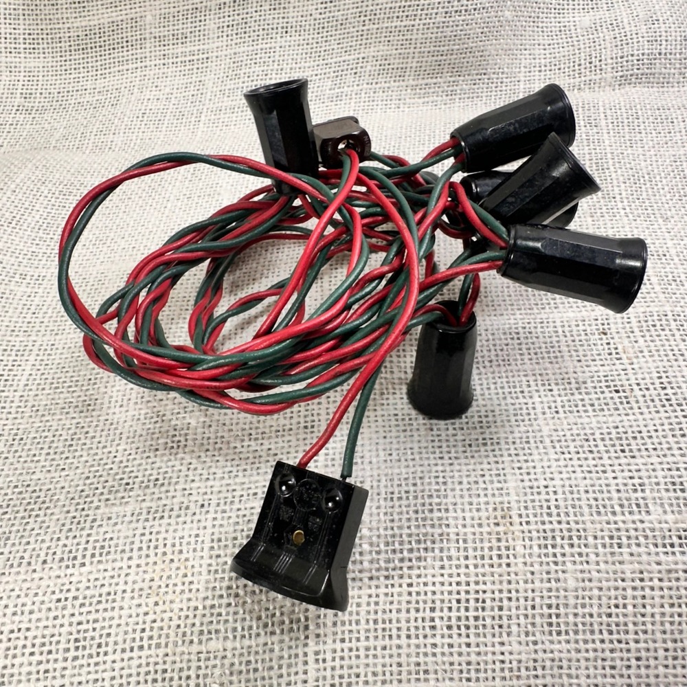 Vtg EPI Christmas String Lights 8.5 Ft Red Green Cord Tested Working Retro Decor